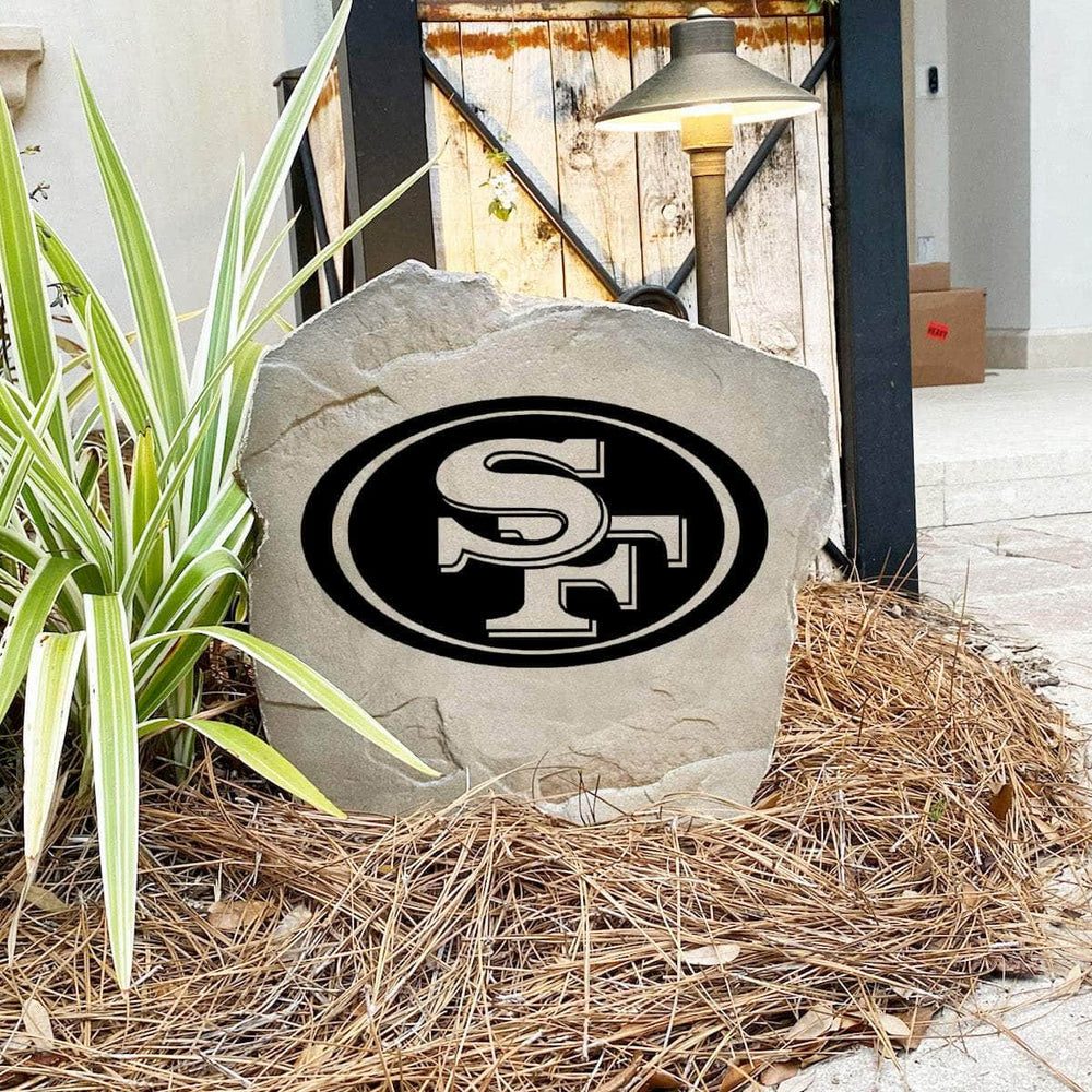 Engraved San Francisco 49ers Logo Stone featuring the official 49ers emblem, bringing football pride and timeless style to walkways, landscape beds, patios, and outdoor gathering areas.
