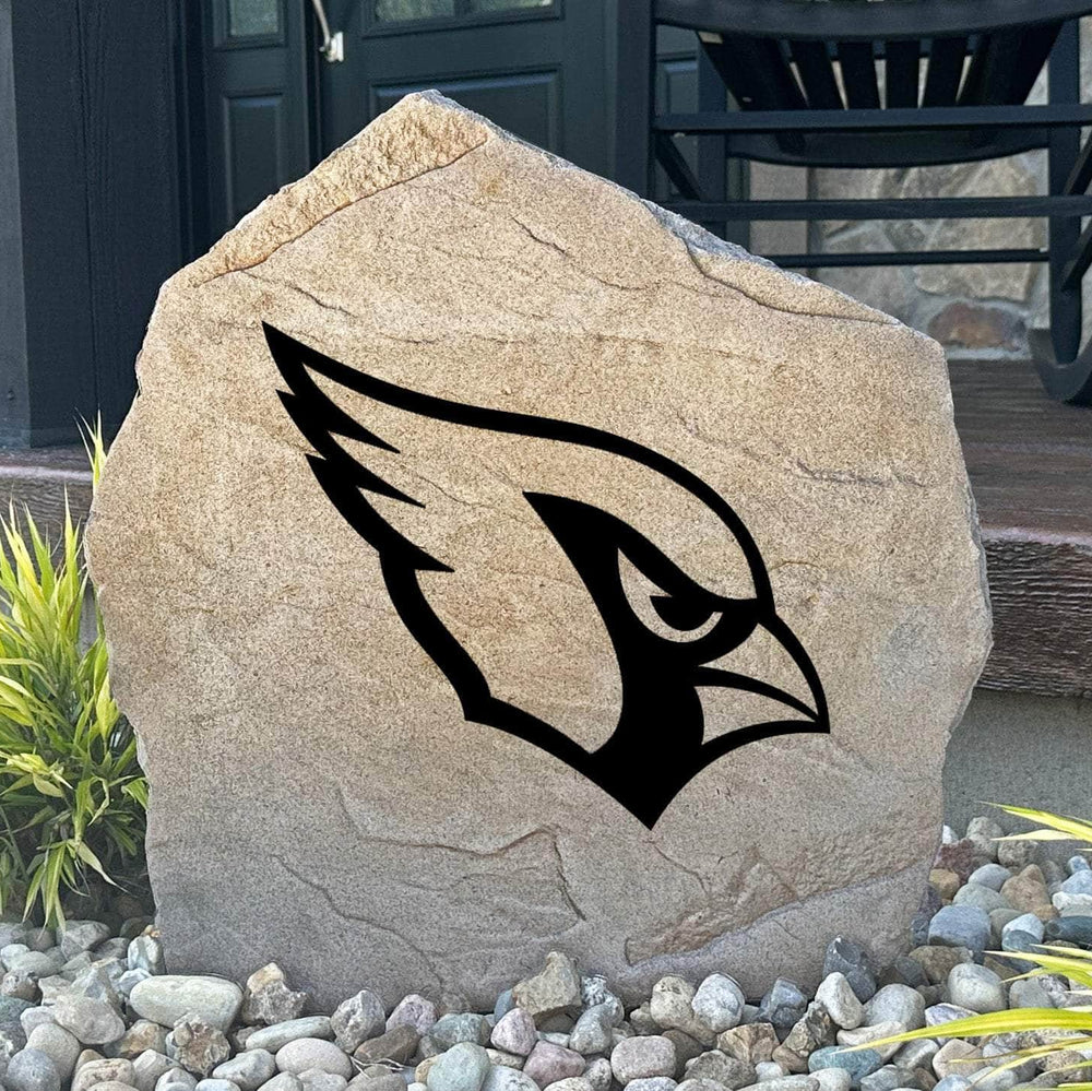 Officially licensed Arizona Cardinals Logo Stone featuring the iconic Cardinals logo permanently engraved into premium stone. This decorative outdoor accent adds NFL team pride to gardens, patios, walkways, and front landscapes.