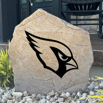 Officially licensed Arizona Cardinals Logo Stone featuring the iconic Cardinals logo permanently engraved into premium stone. This decorative outdoor accent adds NFL team pride to gardens, patios, walkways, and front landscapes.
