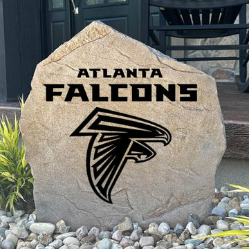 Officially licensed Atlanta Falcons Logo Stone featuring the iconic Falcons logo permanently engraved into premium stone. This decorative outdoor accent adds NFL team pride to gardens, patios, walkways, and front landscapes.
