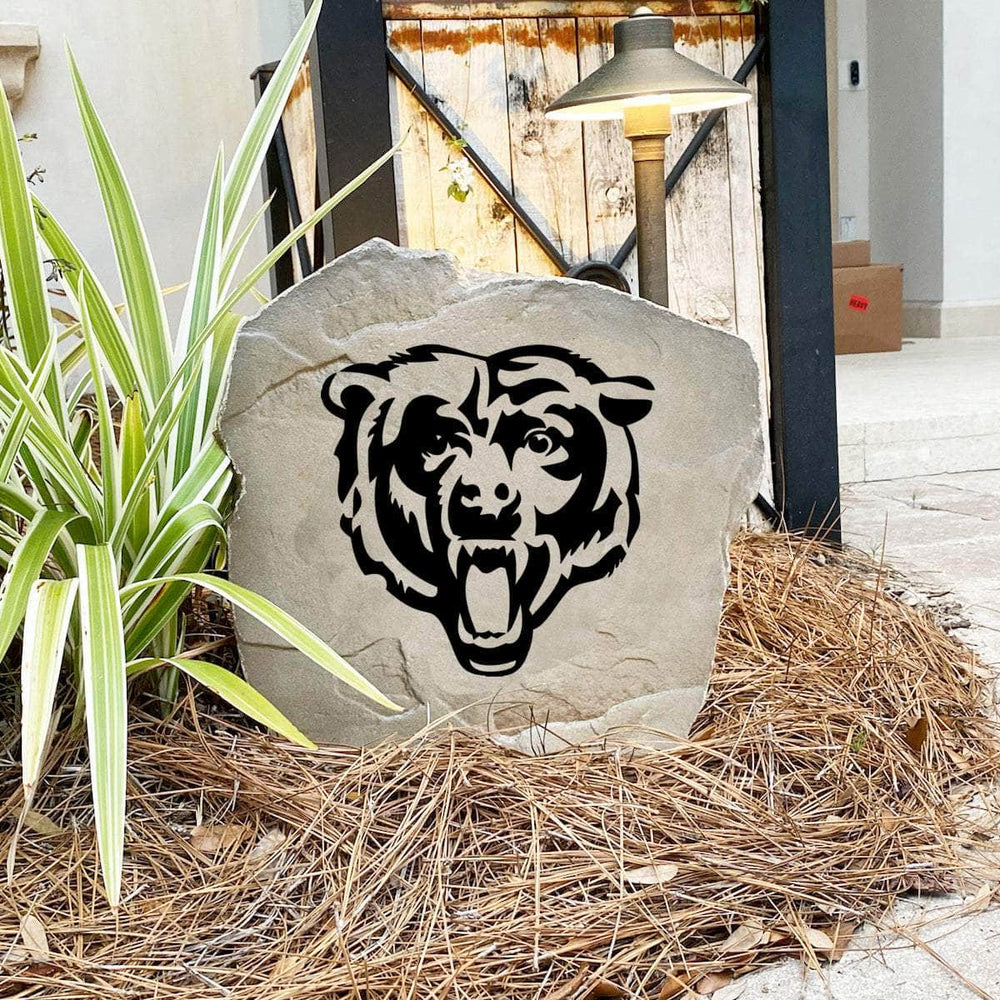Made in the USA, this Chicago Bears Logo Stone is precision engraved for lasting detail and outdoor durability. Available in Sandstone and Greystone finishes to match any landscape design.
