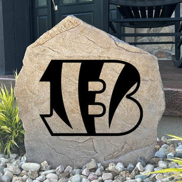 Officially licensed Cincinnati Bengals Logo Stone featuring the iconic Bengals logo permanently engraved into premium stone. This decorative outdoor accent is perfect for gardens, patios, walkways, and front landscapes.