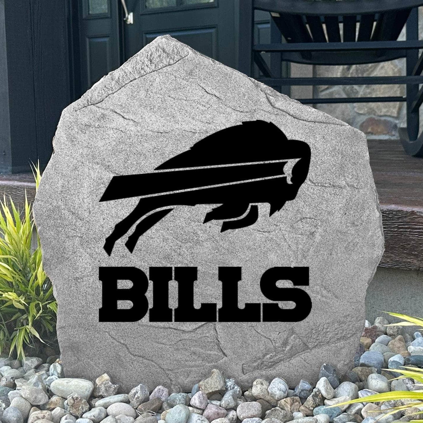 Show your team pride with a handcrafted Buffalo Bills Logo Stone featuring officially licensed NFL artwork. Designed to complement flower beds, entryways, backyard entertaining spaces, and landscape displays.