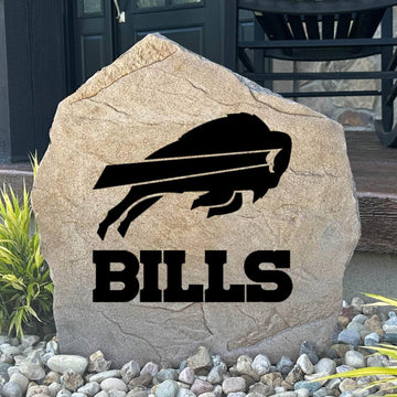 Officially licensed Buffalo Bills Logo Stone featuring the iconic Bills logo permanently engraved into premium stone. This decorative outdoor accent is perfect for gardens, patios, walkways, and front landscapes.