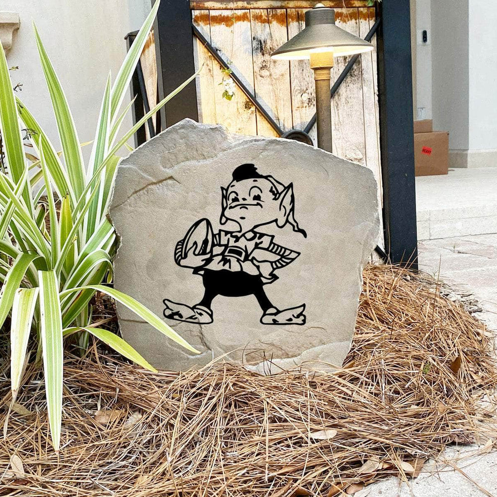 Handcrafted Cleveland Browns Logo Stone proudly made in the USA with precision engraving and long-lasting weather resistance. Available in Sandstone and Greystone finishes for year-round outdoor display.