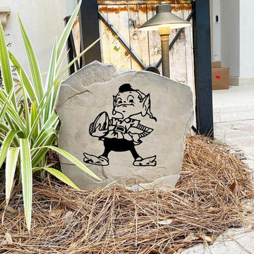 Handcrafted Cleveland Browns Logo Stone proudly made in the USA with precision engraving and long-lasting weather resistance. Available in Sandstone and Greystone finishes for year-round outdoor display.