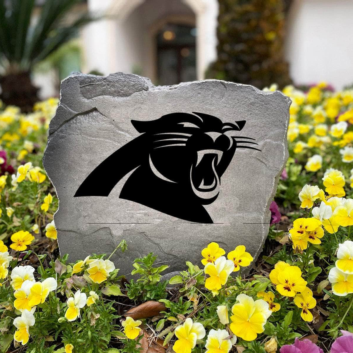 Made in the USA, this Carolina Panthers Logo Stone is precision engraved for lasting detail and outdoor durability. Available in Sandstone and Greystone finishes to complement any landscape design.