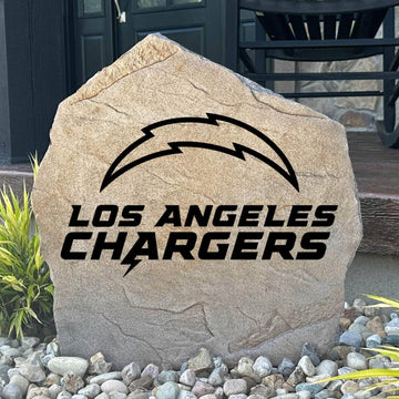 Officially licensed Los Angeles Chargers Logo Stone featuring the iconic Los Angeles Chargers logo engraved directly into the stone surface. This decorative garden stone adds NFL team spirit and curb appeal to front yards, patios, gardens, and entryways.