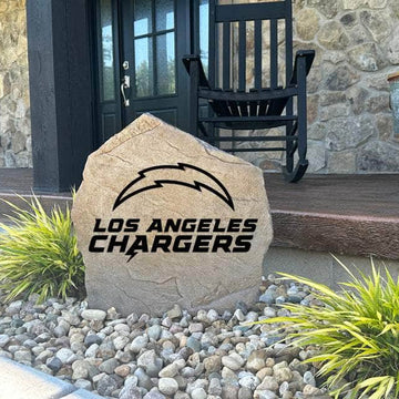 Decorative Los Angeles Chargers Logo Stone with officially licensed team graphics carved directly into the stone surface. Perfect for gardens, patios, fan caves, and entryways, this outdoor décor celebrates Los Angeles Chargers football tradition and team pride.