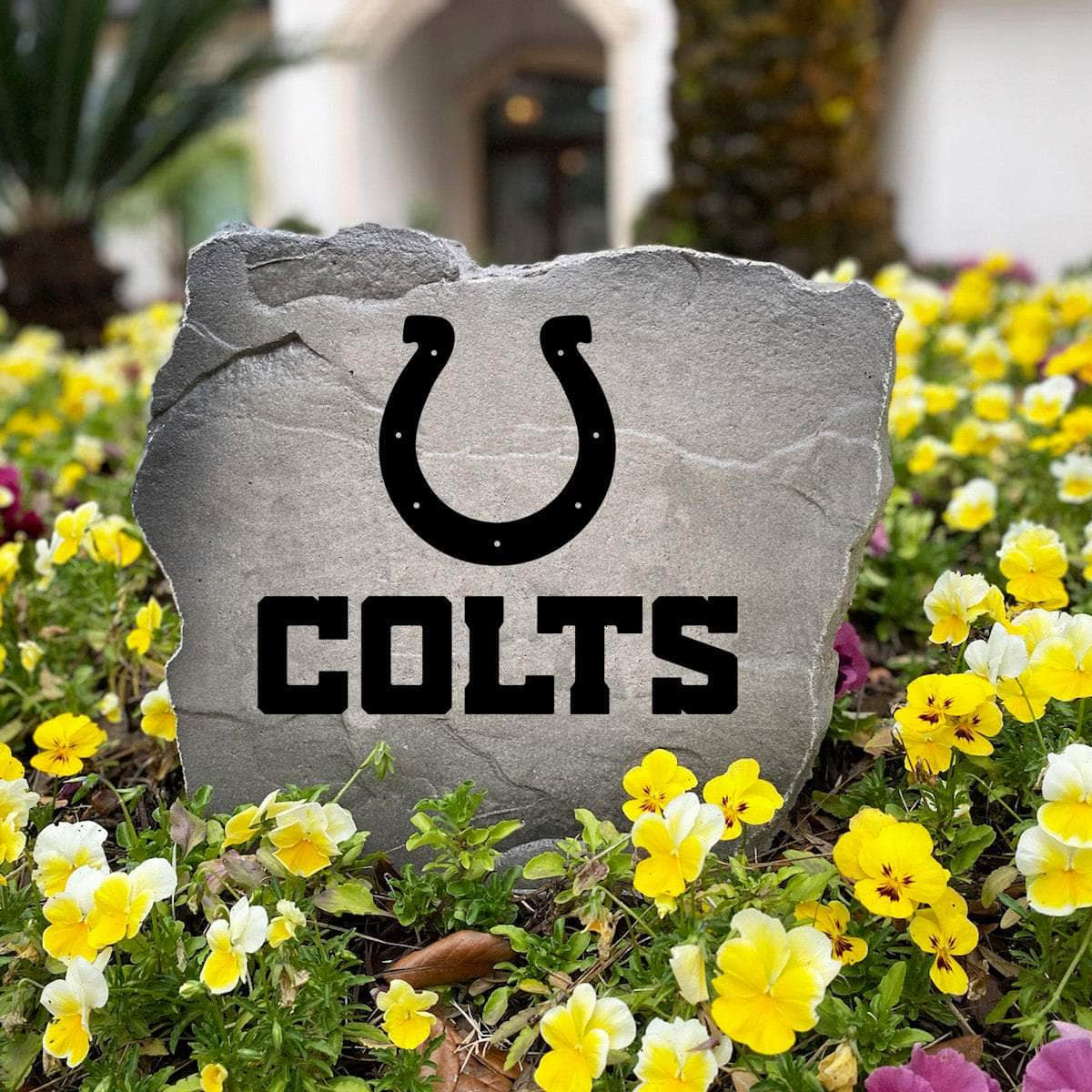 Officially licensed Indianapolis Colts Logo Stone handcrafted in the USA with detailed team engraving and weather-resistant durability. This decorative garden stone enhances outdoor spaces with lasting beauty and NFL team spirit.