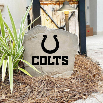 Engraved Indianapolis Colts Logo Stone featuring the official Colts emblem, bringing football pride and timeless style to walkways, landscape beds, patios, and outdoor gathering areas.