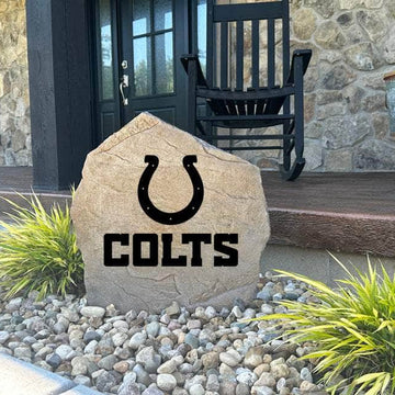 Decorative Indianapolis Colts Logo Stone with officially licensed team graphics carved directly into the stone surface. Perfect for gardens, patios, fan caves, and entryways, this outdoor décor celebrates Indianapolis Colts football tradition and team pride.