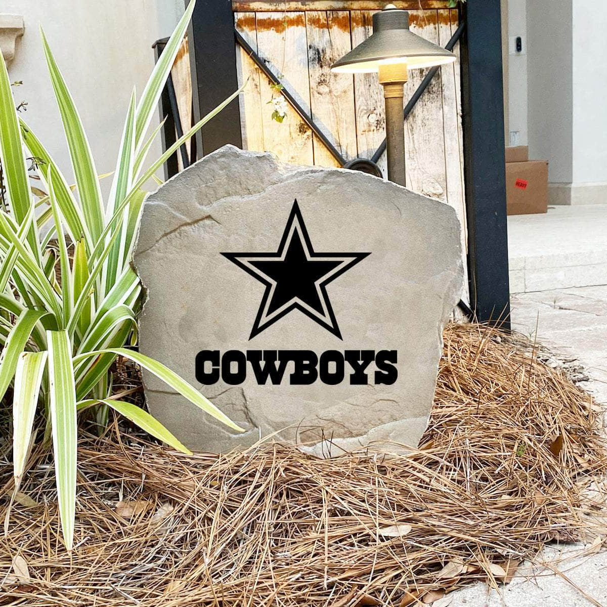 Engraved Dallas Cowboys Logo Stone featuring the official Cowboys emblem, bringing football pride and timeless style to walkways, landscape beds, patios, and outdoor gathering areas.