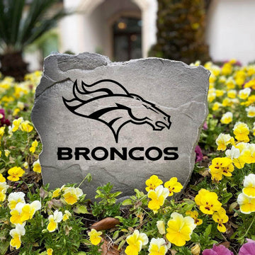 Officially licensed Denver Broncos Logo Stone handcrafted in the USA with detailed team engraving and weather-resistant durability. Available in Sandstone and Greystone finishes, this decorative garden stone enhances outdoor spaces with lasting beauty and Broncos spirit.