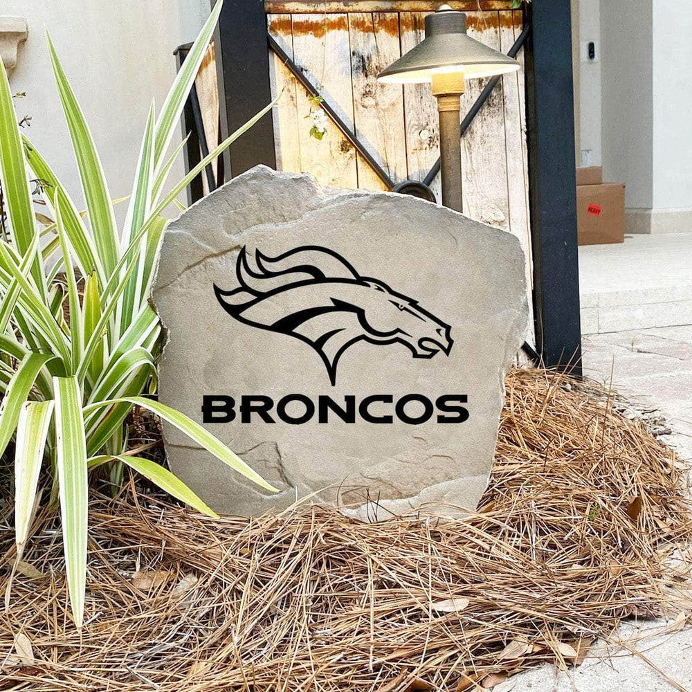 Engraved Denver Broncos Logo Stone featuring the official Broncos emblem, bringing football pride and timeless style to walkways, landscape beds, patios, and outdoor gathering areas.