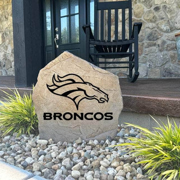 Decorative Denver Broncos Logo Stone with officially licensed team graphics carved directly into the stone surface. Perfect for gardens, patios, fan caves, tailgating displays, and entryways, this outdoor décor celebrates Denver Broncos football tradition and team pride.