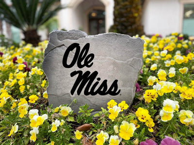 High-quality Ole Miss logo-themed stone for personalized home decor.