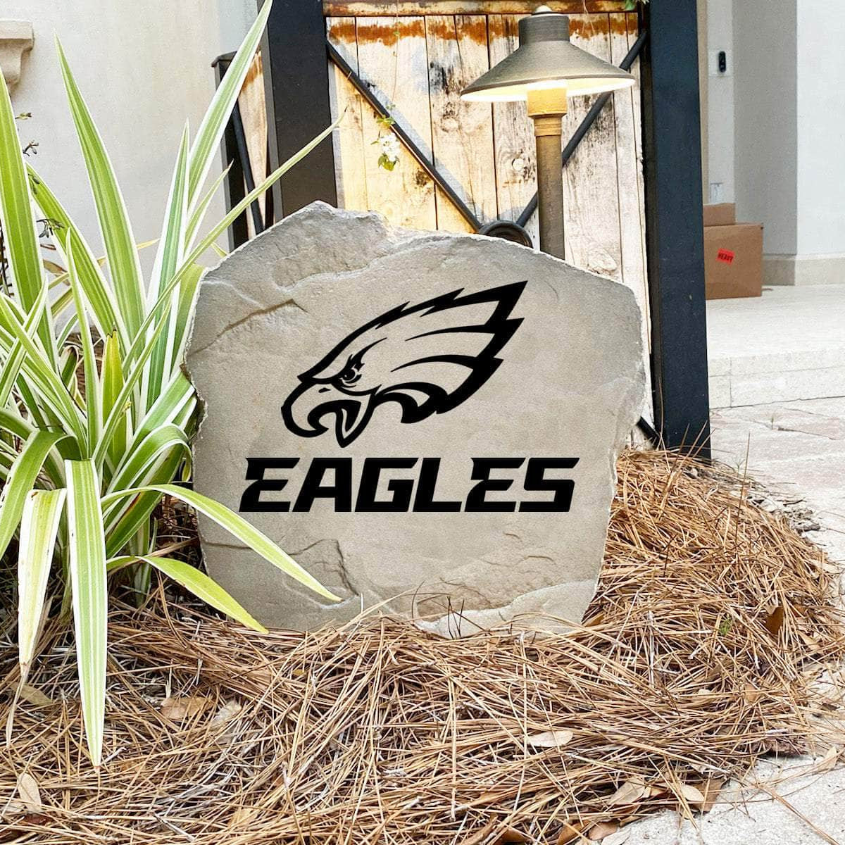 Engraved Philadelphia Eagles Logo Stone featuring the official Eagles emblem, bringing football pride and timeless style to walkways, landscape beds, patios, and outdoor gathering areas.