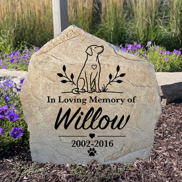Personalized Faithful Companion Memorial Stone engraved with a beloved pet's name for a lasting garden tribute.