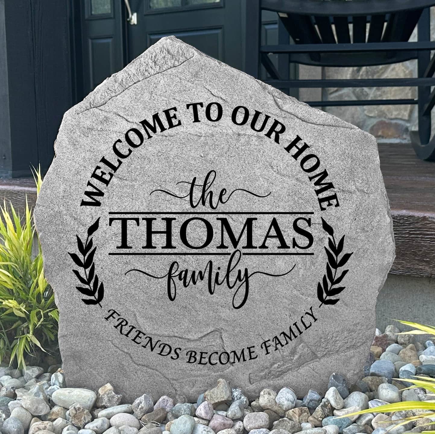 Custom golf-themed family name plaque crafted from durable concrete, blending elegant personalization with timeless outdoor style and craftsmanship.