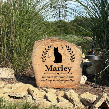 Made in the USA Forever Loved Cat Memorial Stone customized to celebrate the unconditional love of a beloved feline.
