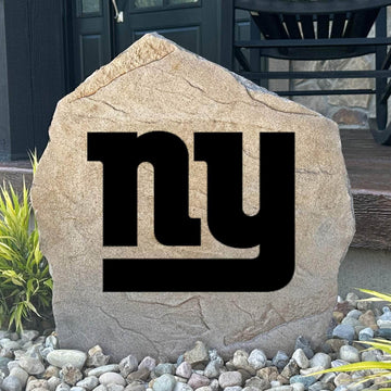Officially licensed New York Giants Logo Stone featuring the iconic New York Giants logo engraved directly into the stone surface. This decorative garden stone adds NFL team spirit and curb appeal to front yards, patios, gardens, and entryways.