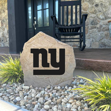 Officially licensed New York Giants Logo Stone handcrafted in the USA with detailed team engraving and weather-resistant durability. This decorative garden stone enhances outdoor spaces with lasting beauty and NFL team spirit.