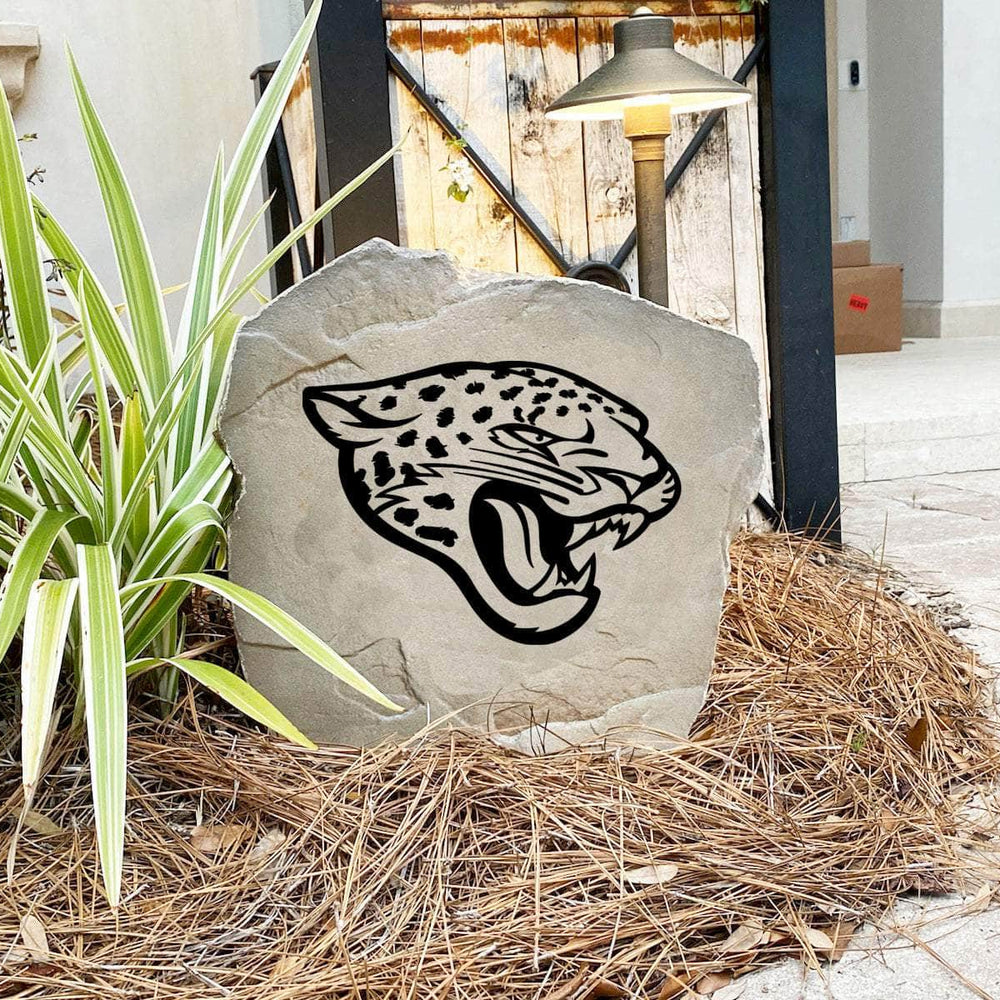 Engraved Jacksonville Jaguars Logo Stone featuring the official Jaguars emblem, bringing football pride and timeless style to walkways, landscape beds, patios, and outdoor gathering areas.