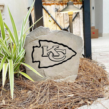 Engraved Kansas City Chiefs Logo Stone featuring the official Chiefs emblem, bringing football pride and timeless style to walkways, landscape beds, patios, and outdoor gathering areas.
