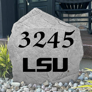 Officially licensed LSU Tigers address plaque crafted from durable concrete, combining elegant home identification with unmistakable school pride.