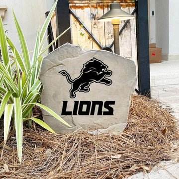 Engraved Detroit Lions Logo Stone featuring the official Lions emblem, bringing football pride and timeless style to walkways, landscape beds, patios, and outdoor gathering areas.