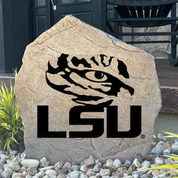 Officially licensed LSU logo stone featuring the iconic Tigers emblem as a striking focal point for gardens, patios, and front yard landscapes.