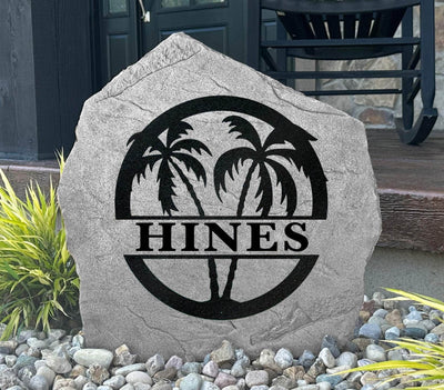 Palm Tree Monogram Stone