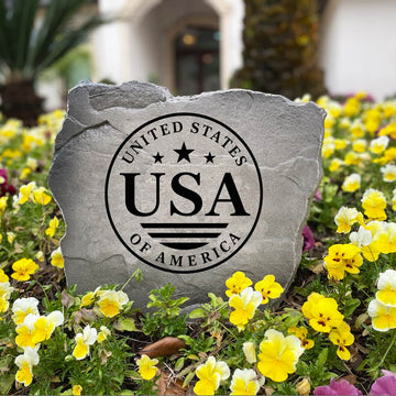 Engraved Patriotic Seal Stone crafted with exceptional American craftsmanship and built to withstand the elements. A meaningful gift for veterans, military families, first responders, patriotic homeowners, and anyone proud to display their love of America.