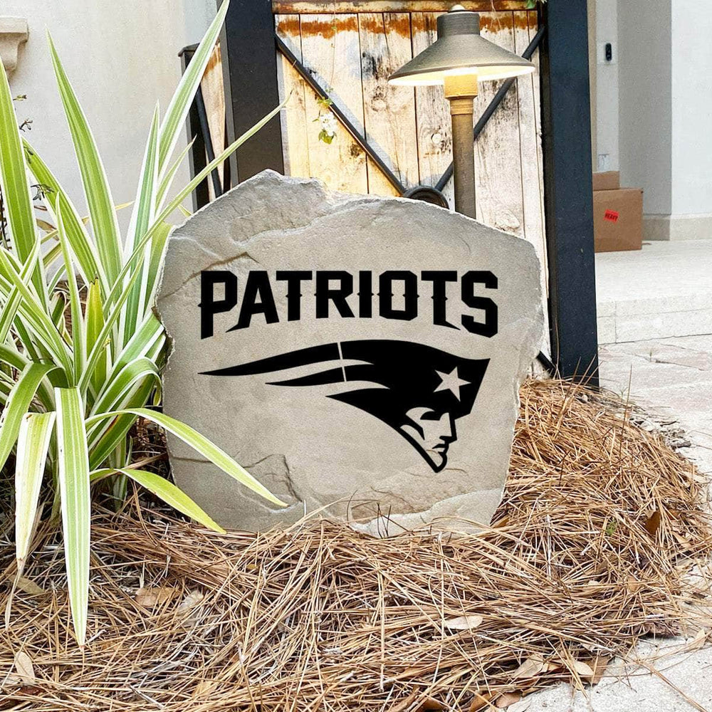 Engraved New England Patriots Logo Stone featuring the official Patriots emblem, bringing football pride and timeless style to walkways, landscape beds, patios, and outdoor gathering areas.