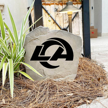 Engraved Los Angeles Rams Logo Stone featuring the official Rams emblem, bringing football pride and timeless style to walkways, landscape beds, patios, and outdoor gathering areas.