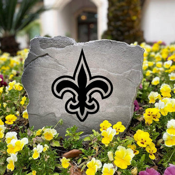 Officially licensed New Orleans Saints Logo Stone handcrafted in the USA with detailed team engraving and weather-resistant durability. This decorative garden stone enhances outdoor spaces with lasting beauty and NFL team spirit.