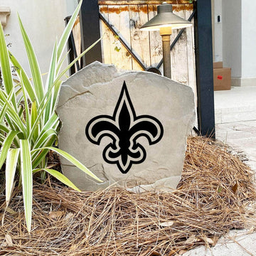 Engraved New Orleans Saints Logo Stone featuring the official Saints emblem, bringing football pride and timeless style to walkways, landscape beds, patios, and outdoor gathering areas.