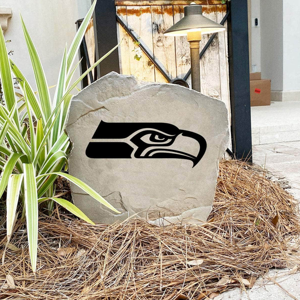 Engraved Seattle Seahawks Logo Stone featuring the official Seahawks emblem, bringing football pride and timeless style to walkways, landscape beds, patios, and outdoor gathering areas.