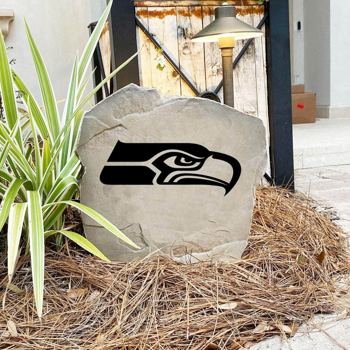 Engraved Seattle Seahawks Logo Stone featuring the official Seahawks emblem, bringing football pride and timeless style to walkways, landscape beds, patios, and outdoor gathering areas.