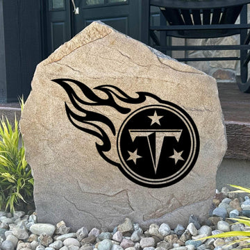 Officially licensed Tennessee Titans Logo Stone featuring the iconic Tennessee Titans logo engraved directly into the stone surface. This decorative garden stone adds NFL team spirit and curb appeal to front yards, patios, gardens, and entryways.