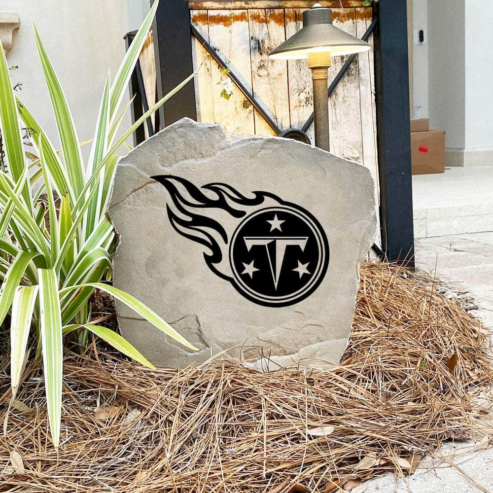 Engraved Tennessee Titans Logo Stone featuring the official team emblem, bringing football pride and timeless style to walkways, landscape beds, patios, and outdoor gathering areas.
