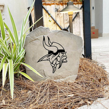 Engraved Minnesota Vikings Logo Stone featuring the official Vikings emblem, bringing football pride and timeless style to walkways, landscape beds, patios, and outdoor gathering areas.
