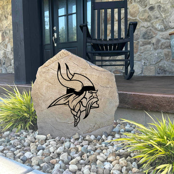 Decorative Minnesota Vikings Logo Stone with officially licensed team graphics carved directly into the stone surface. Perfect for gardens, patios, fan caves, and entryways, this outdoor décor celebrates Minnesota Vikings football tradition and team pride.