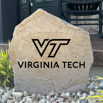 Officially licensed Virginia Tech Logo Stone featuring the iconic Hokies logo engraved into premium stone. This decorative landscape stone brings Virginia Tech spirit to gardens, patios, walkways, and front entrances.