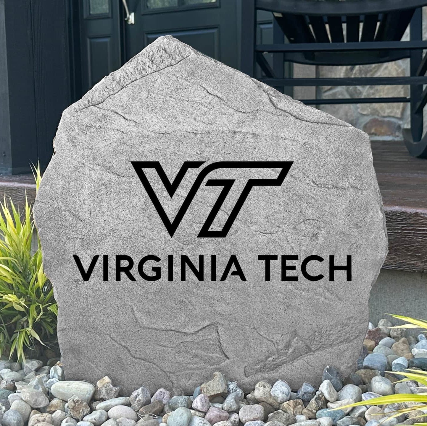 Celebrate your favorite college team with a Virginia Tech Logo Stone showcasing officially licensed Hokies artwork. Perfect for flower beds, outdoor living spaces, porches, and landscaped yards.