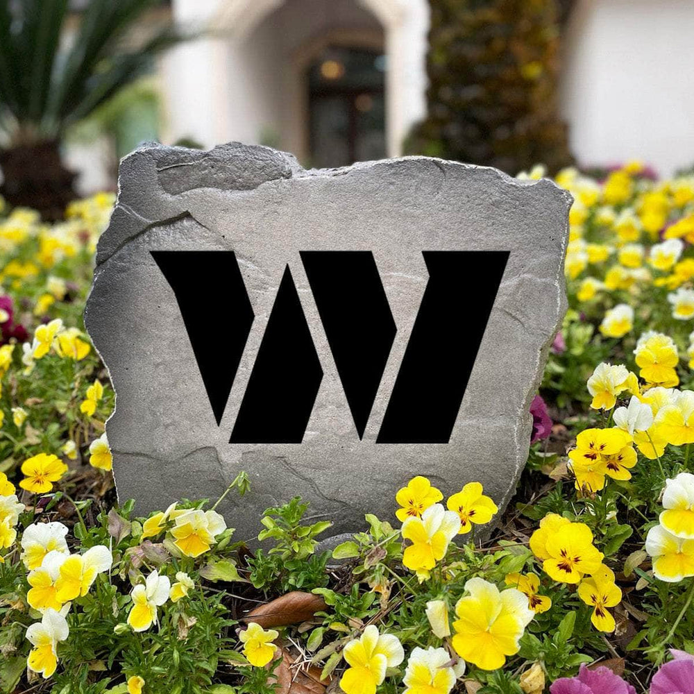 Officially licensed Washington Commanders Logo Stone handcrafted in the USA with detailed team engraving and weather-resistant durability. This decorative garden stone enhances outdoor spaces with lasting beauty and football pride.