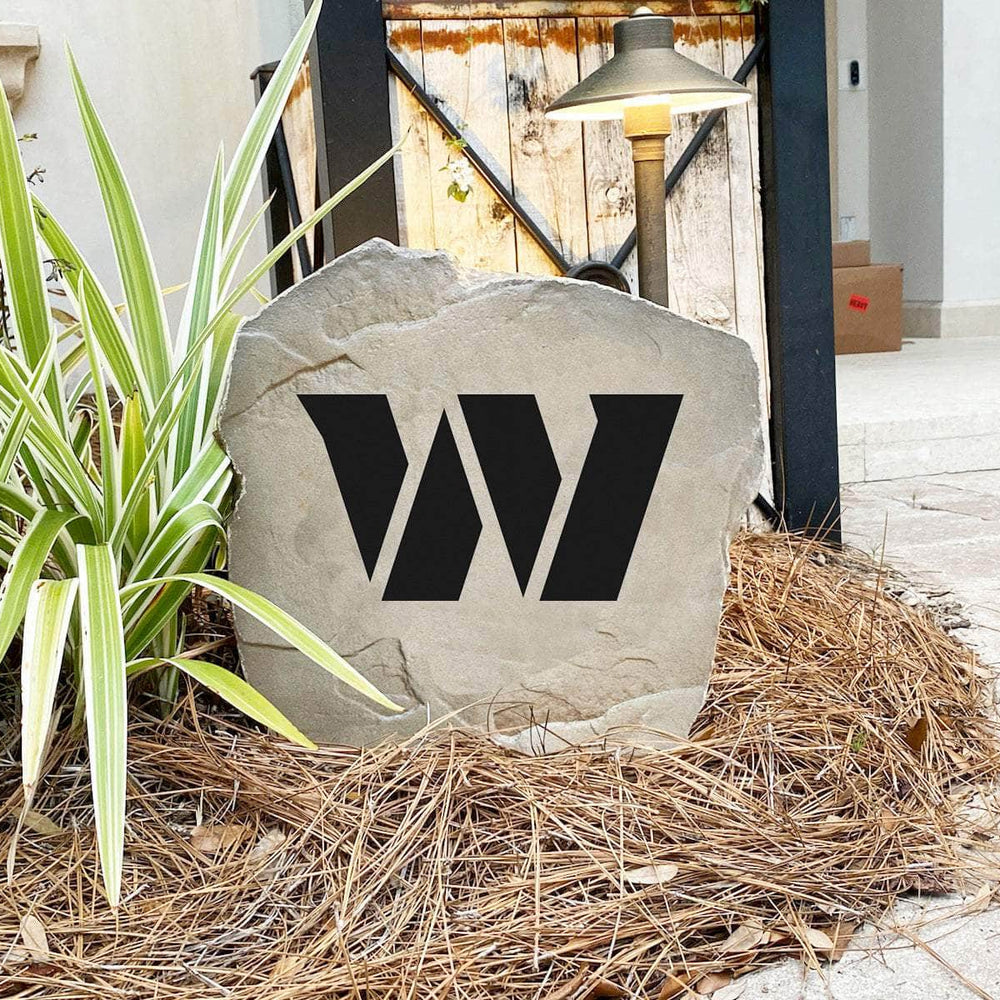 Engraved Washington Commanders Logo Stone featuring the official team emblem, bringing NFL pride and timeless style to walkways, landscape beds, patios, and outdoor gathering areas.
