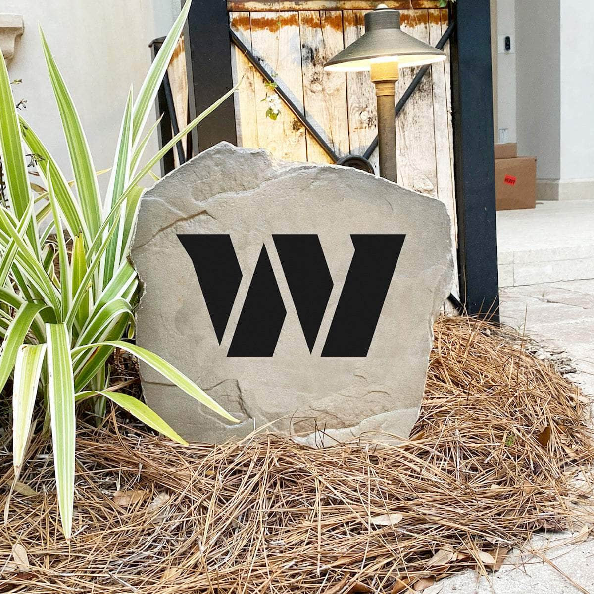 Engraved Washington Commanders Logo Stone featuring the official team emblem, bringing NFL pride and timeless style to walkways, landscape beds, patios, and outdoor gathering areas.