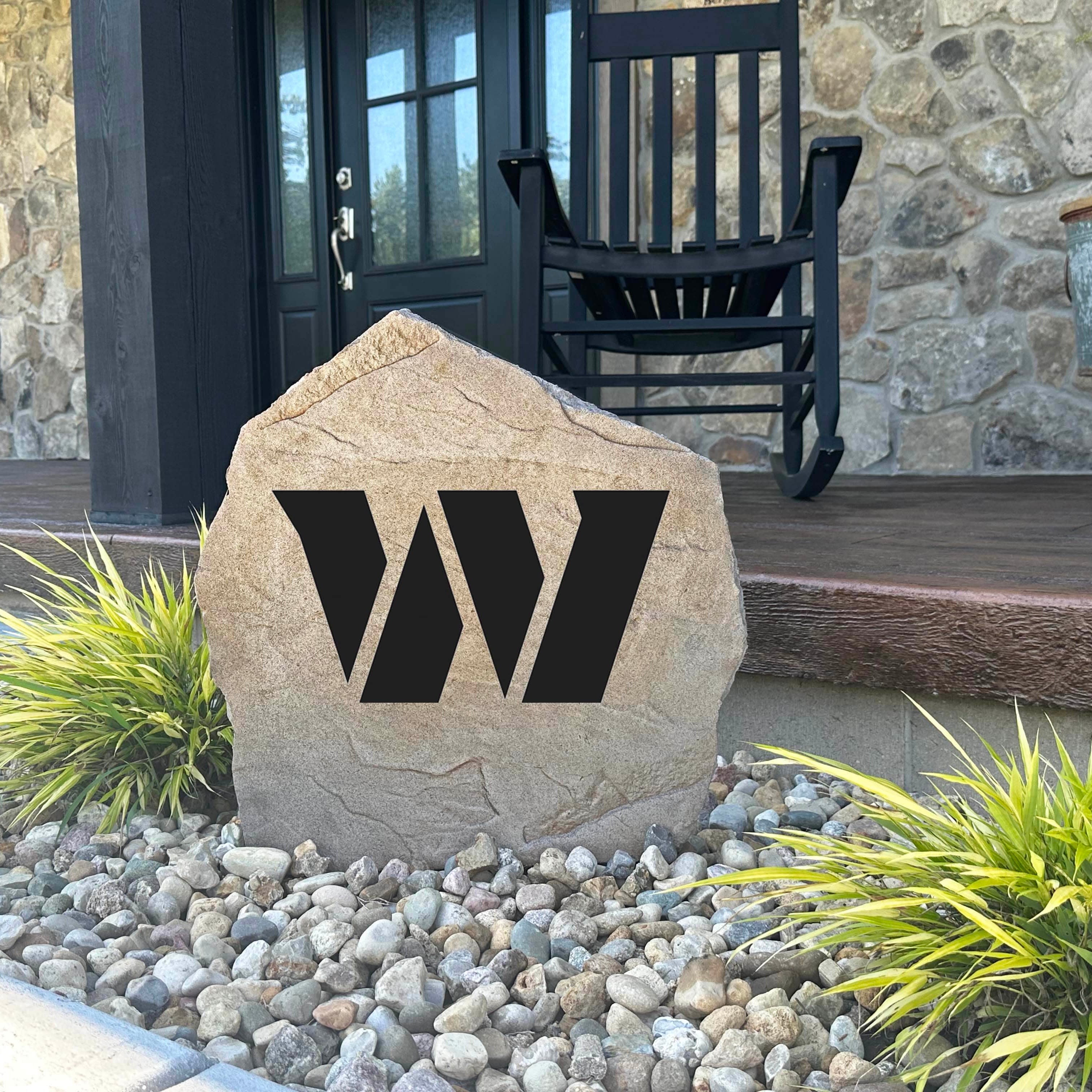 Decorative Washington Commanders Logo Stone with officially licensed team graphics carved directly into the stone surface. Perfect for gardens, patios, fan caves, and entryways, this outdoor décor celebrates Commanders football tradition.